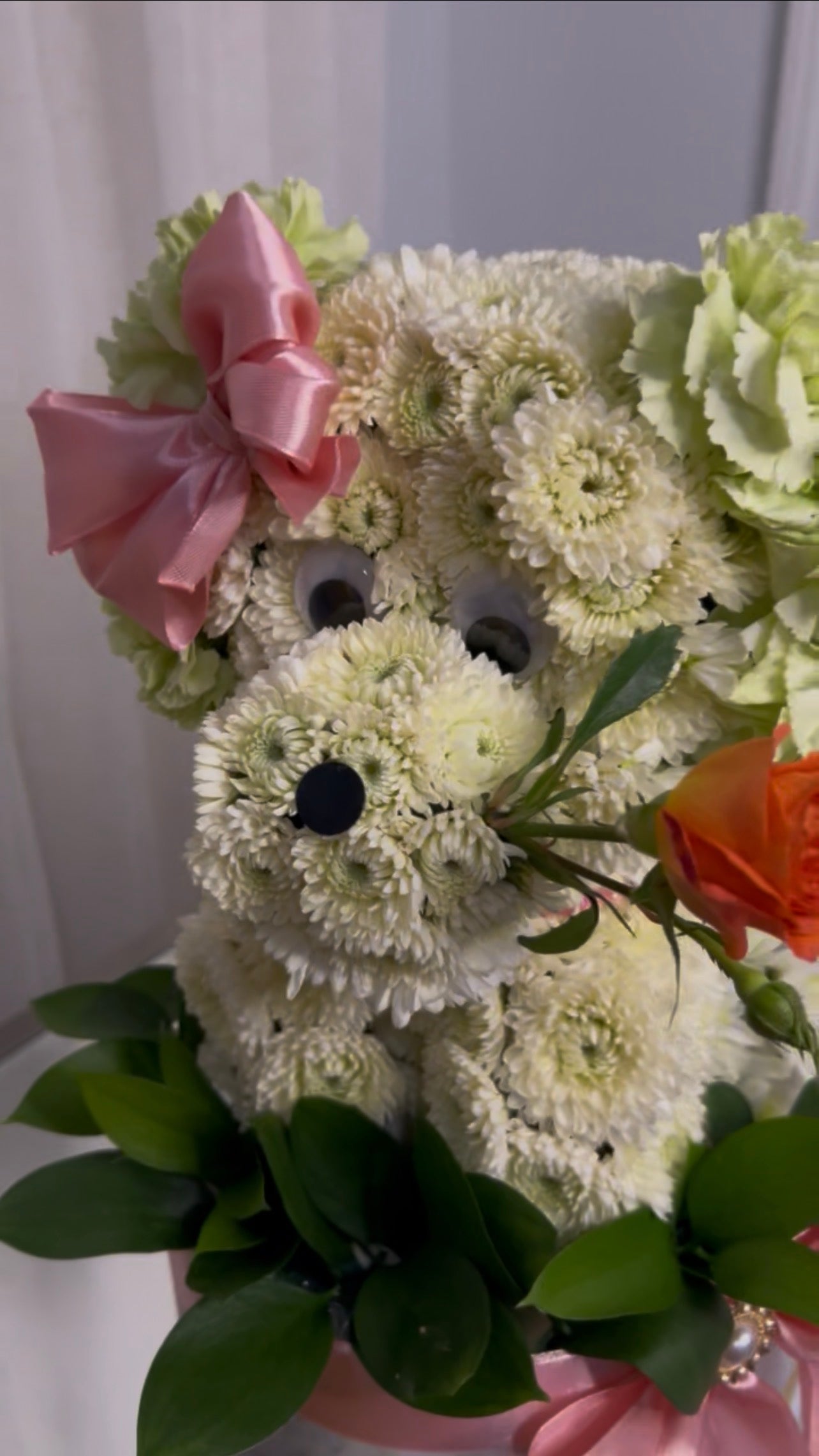 Custom Floral Puppy Arrangement