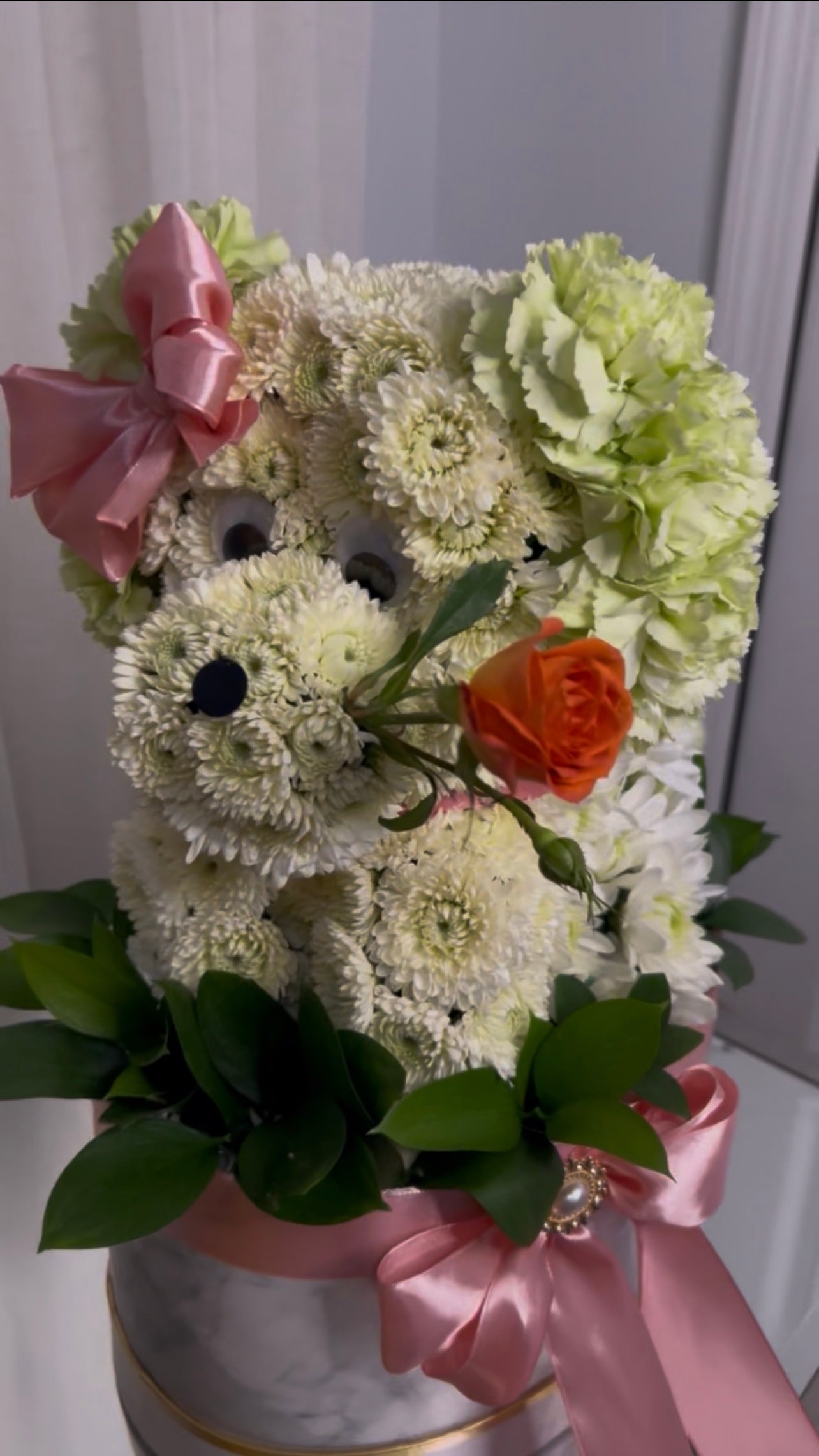 Custom Floral Puppy Arrangement