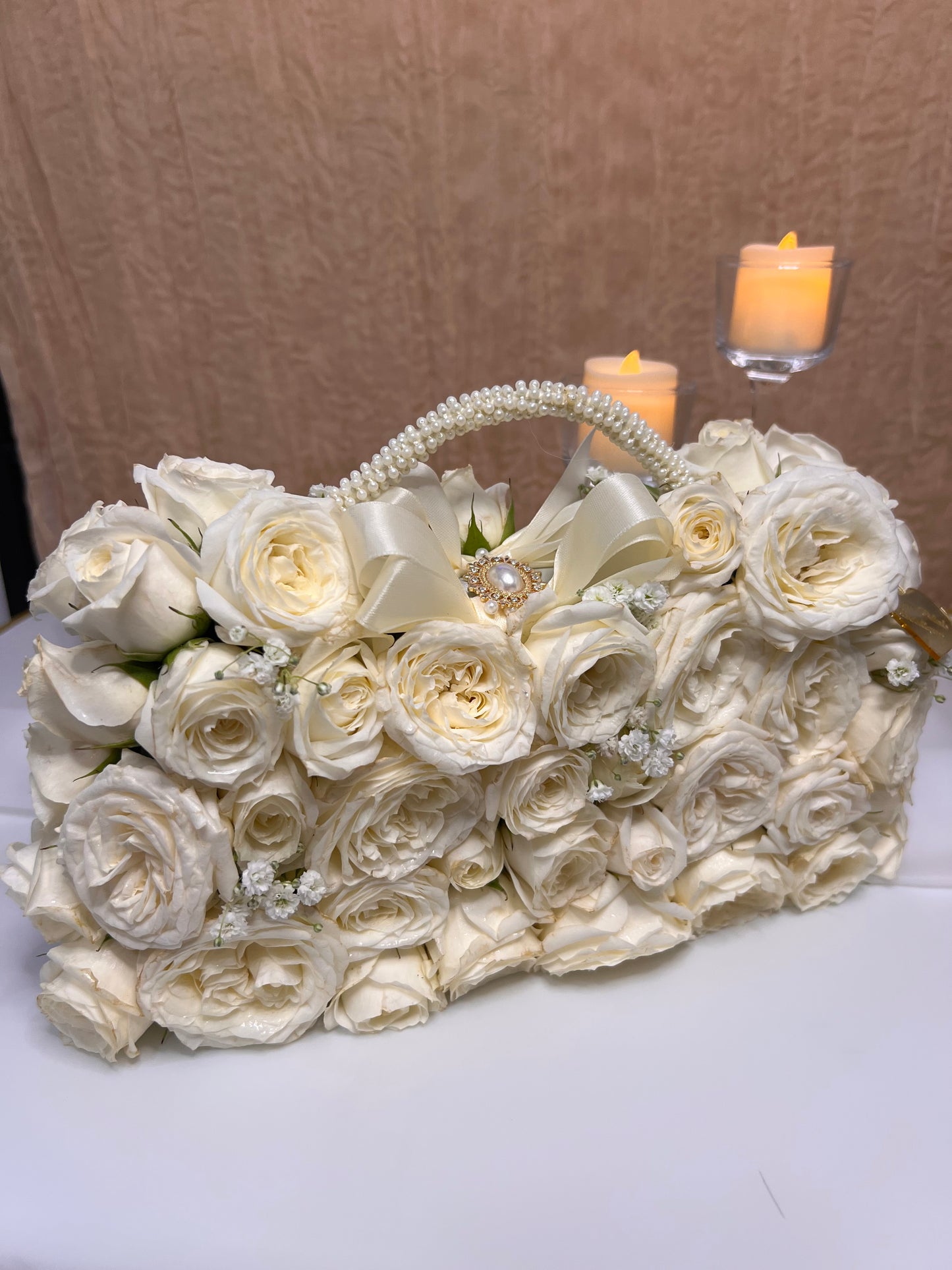 Pearl Garden Floral Handbag