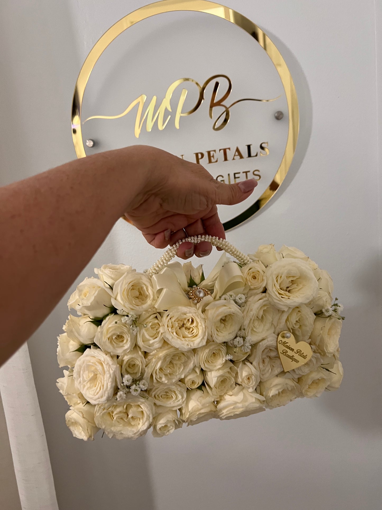 Pearl Garden Floral Handbag