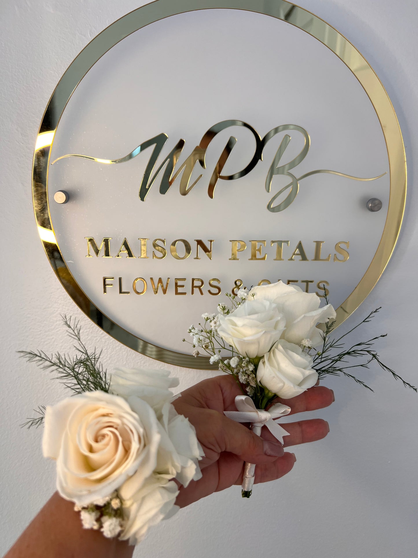 Ivory Rose Corsage & Boutonniere Set