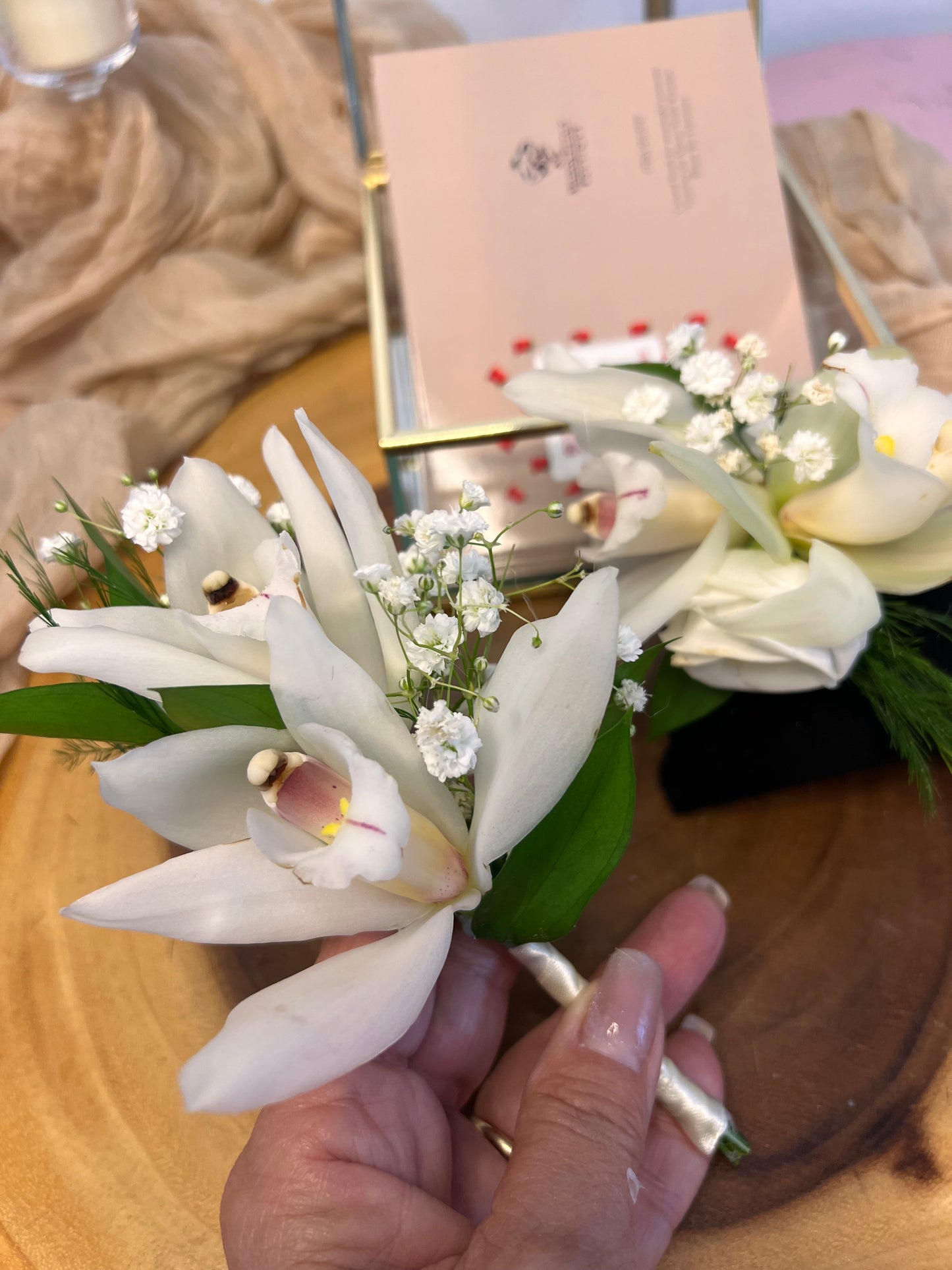 Orchid Elegance Corsage & Boutonniere Set